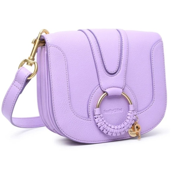 NWT SEE BY CHLOE LILAC Hana Flap Over Leather Crossbody New with Tag - Picture 2 of 9